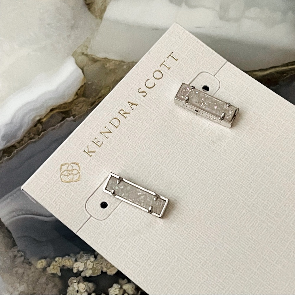 Kendra Scott silver Druzy stud earrings